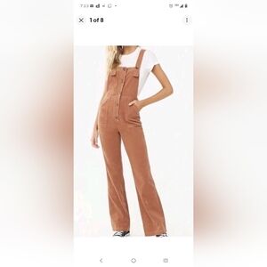 Forever 21 Tan Corduroy Jumpsuit